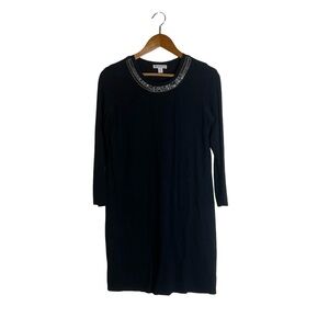 Elaine Rose black embellished‎ long sleeve dress. Size small